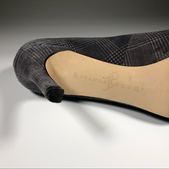 IVANKA TRUMP SOPHIA Smooth Gray Suede Herringbone - Picture 5 of 8